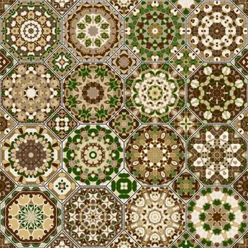 Set of octagonal and square patterns. Stock Illustration