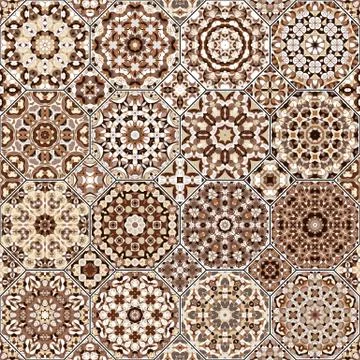 Set of octagonal and square patterns. Stock Illustration