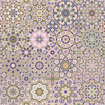 Set of octagonal and square patterns. Stock Illustration
