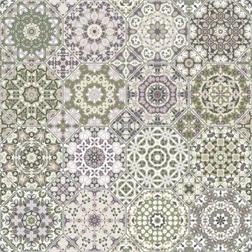 Set of octagonal and square patterns. Stock Illustration
