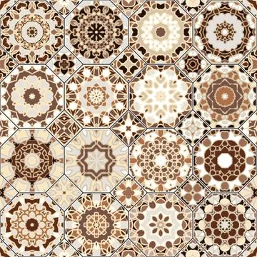 Set of octagonal and square patterns. Stock Illustration