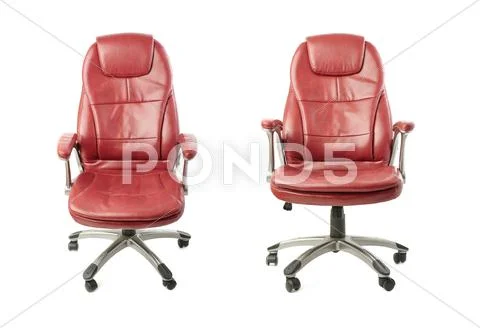 Set of Office chair over isolated white background Stock Photos