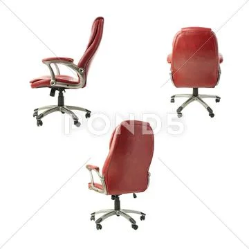 Set of Office chair over isolated white background Stock Photos