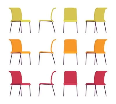 Set of office chairs in differnt colors Stock Illustration