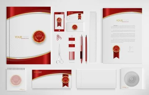 Set of office documents for business, vector Illustration. Illustrazione stock