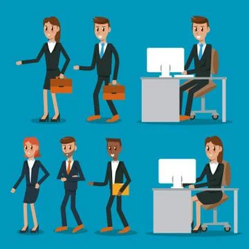 Set of office elements 스톡 일러스트