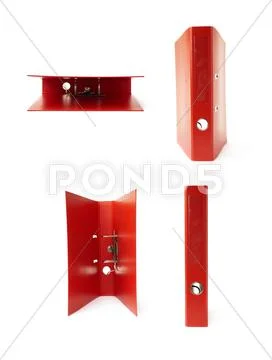 Set of Office folder isolated over the white background Stock Photos