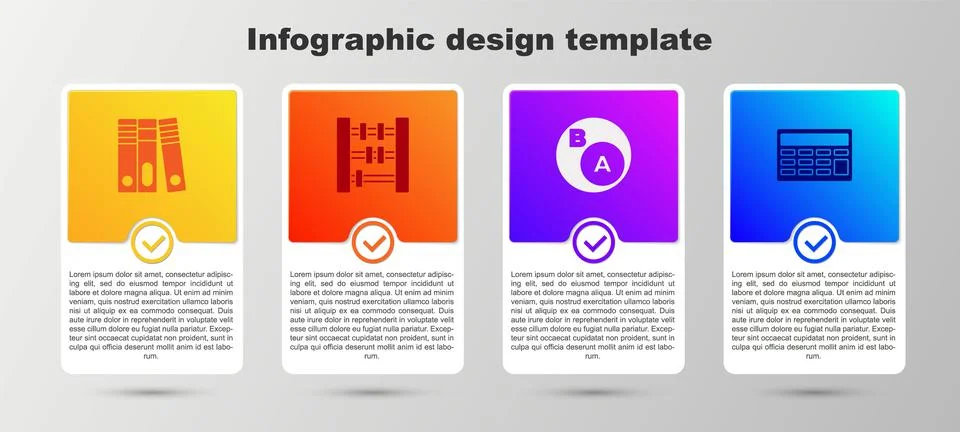 Set Office folders, Abacus, Subsets, math, is subset of and Calculator. Business Illustrazione stock