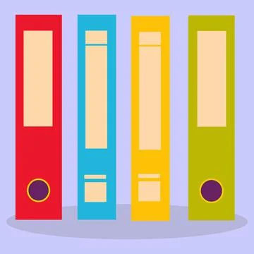 A set of office folders for documents in a flat design. Stock Illustration