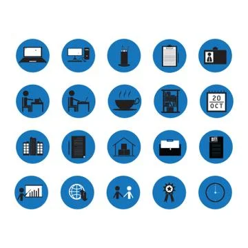 Set Of Office Icons 스톡 일러스트