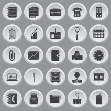 Set Of Office Icons Stock Illustration