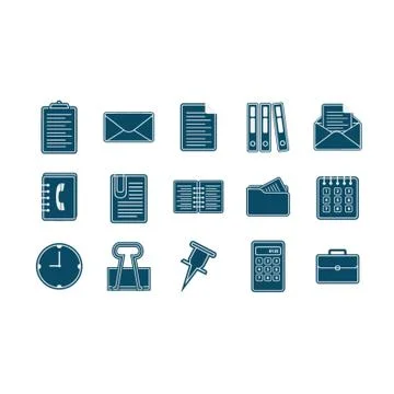 Set Of Office Icons Illustrazione stock