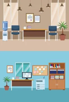 Set of office interior イラスト素材