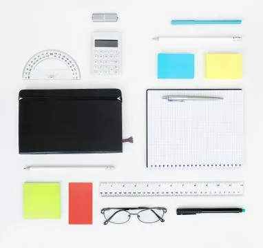 Set of office items Stock Photos