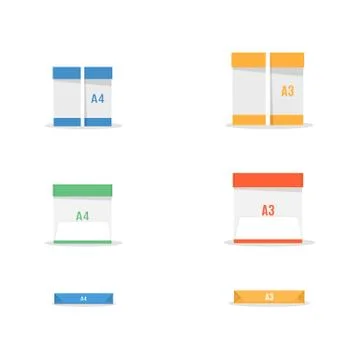 Set of office paper, vector illustration. Ilustración de archivo