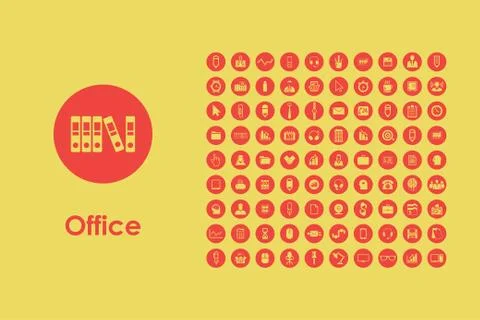 Set of office simple icons Stock Illustration