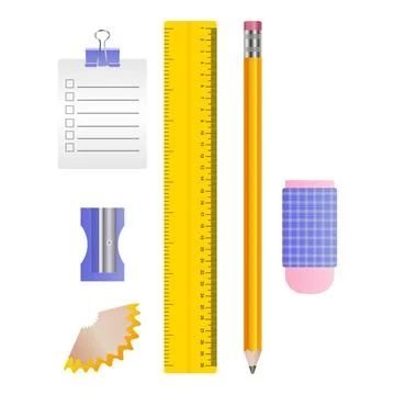 Set of office tools for school. Vector illustration Illustrazione stock