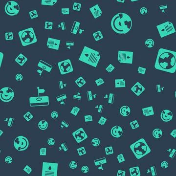 Set Oil drop document, Earth core structure crust, Flag and globe on seamless Stock-Illustration