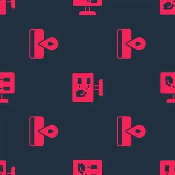 Set Oilfield and Soil analysis on seamless pattern. Vector Stock Illustration