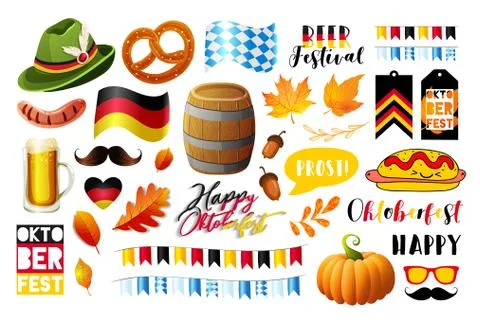 Set of Oktoberfest vector design elements. Vector EPS 10 Illustrazione stock