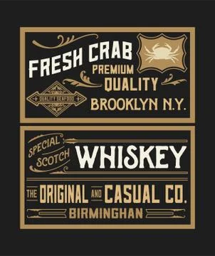 Set of old advertisement designs and labels Stock Illustration