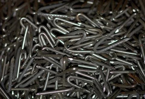 Set of old and rusty staples Stock Photos