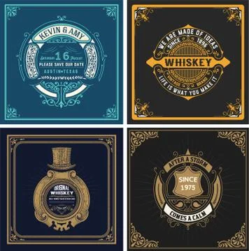 Set of old cards Stock Illustration