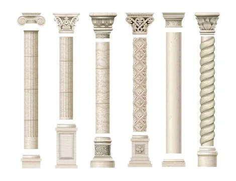 Set of old classical columns Stock Illustration