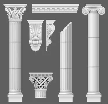 Set of old classical columns Stock Illustration