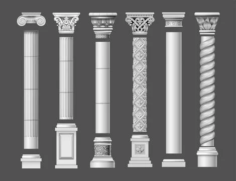 Set of old classical columns Stock Illustration