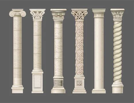 Set of old classical columns Stock Illustration