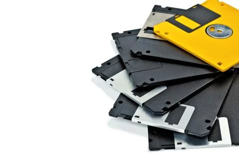 Set of old diskette Stock Photos