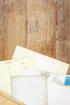 Set of old empty postcards Stock Photos