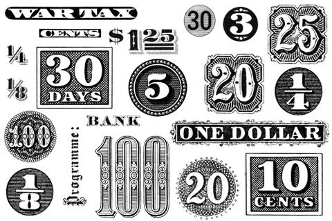 A set of old graphic elements Stock Photos