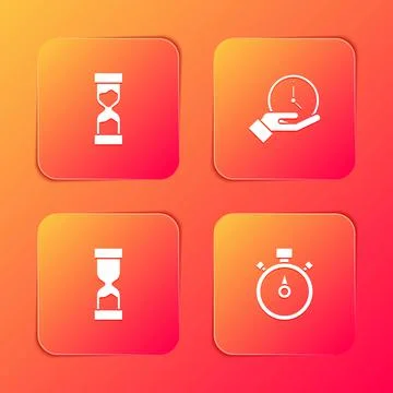 Set Old hourglass, Clock, and Stopwatch icon. Vector 스톡 일러스트