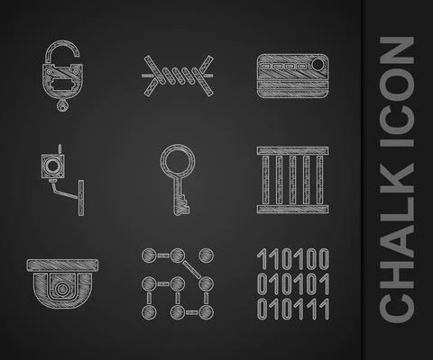 Set Old key, Graphic password protection, Binary code, Prison window, Motion 스톡 일러스트