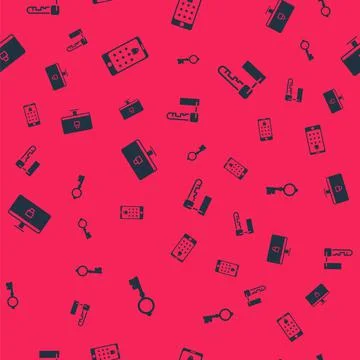 Set Old key, Mobile and graphic password, Lock on computer monitor and Marked on Stock Illustration
