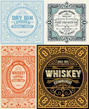 Set of old labels Stock Illustration