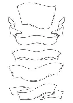 Set of old line ribbons. Decorative abstract banners. Elements for design gre Illustrazione stock