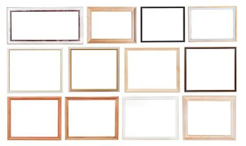 Set of old picture frames Stock Photos