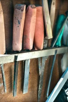 Set of old rasps Stock Photos