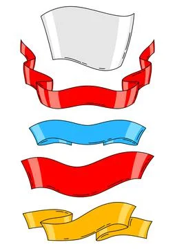 Set of old ribbons. Decorative abstract banners. Elements for design greeting Stock Illustration