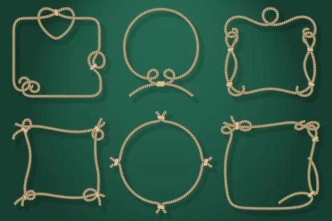 Set of Old Rope Frames in Different Unique Styles イラスト素材