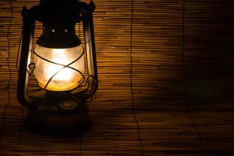 Set with an old rusty lantern Stock Photos