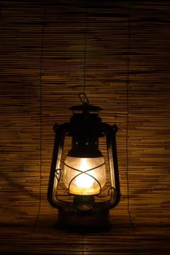 Set with an old rusty lantern Stock Photos