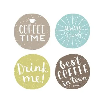 Set of old style coffee badges. Stock Illustration