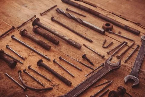 Set of old tools Stock Photos
