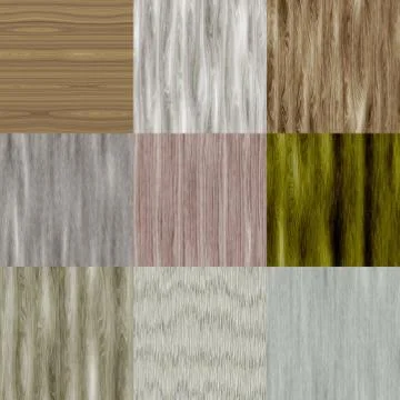 Set of old wood seamless generated textures Stock Illustration