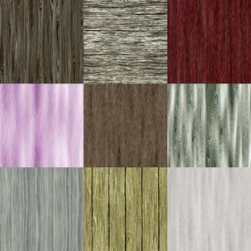 Set of old wood seamless generated textures Stock Illustration