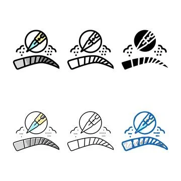 Set ombre brows color icon vector Stock Illustration